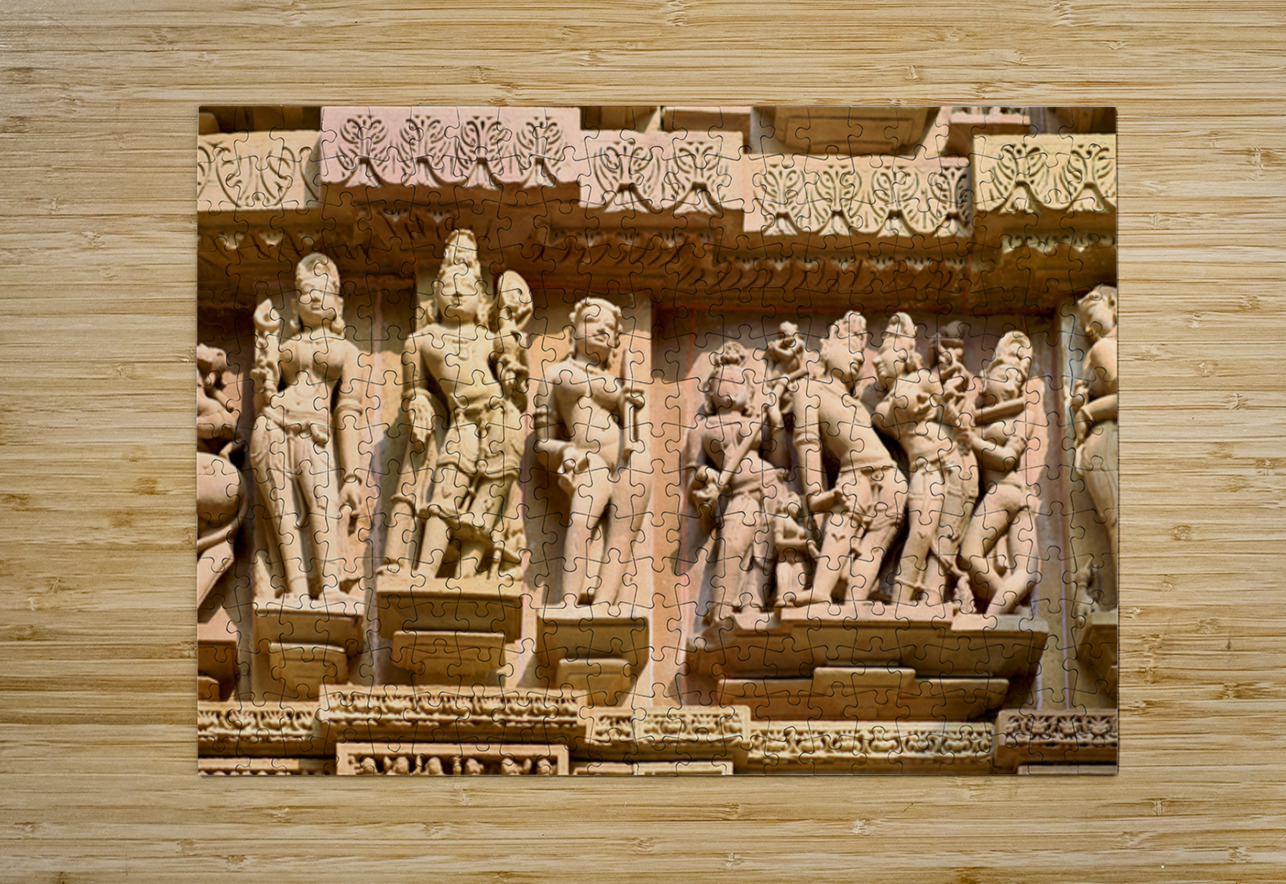 Exploring temple carvings of Khajuraho in Madhya Pradesh India Marco Brivio Puzzle printing