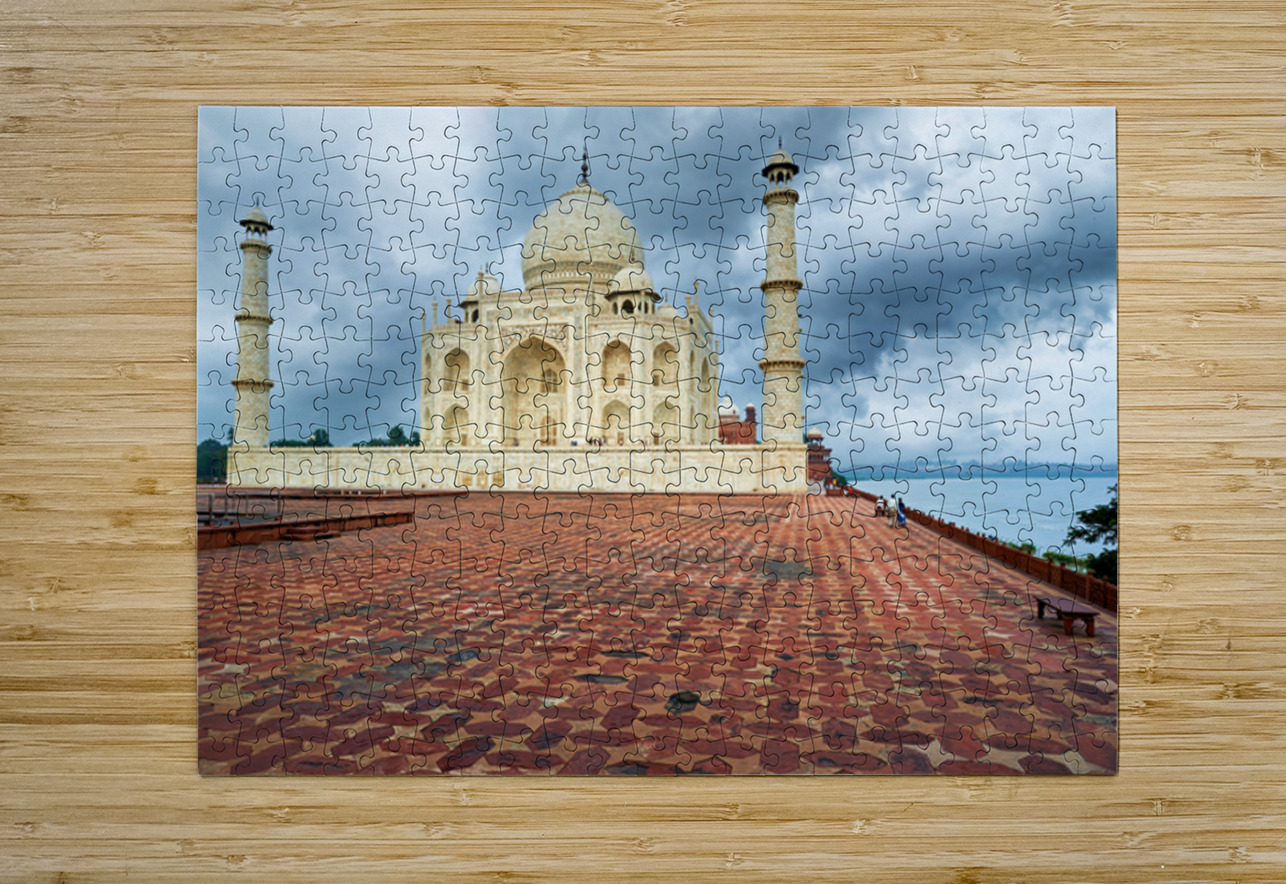 Taj Mahal in Agra during cloudy weather with empty courtyard Marco Brivio Puzzle printing