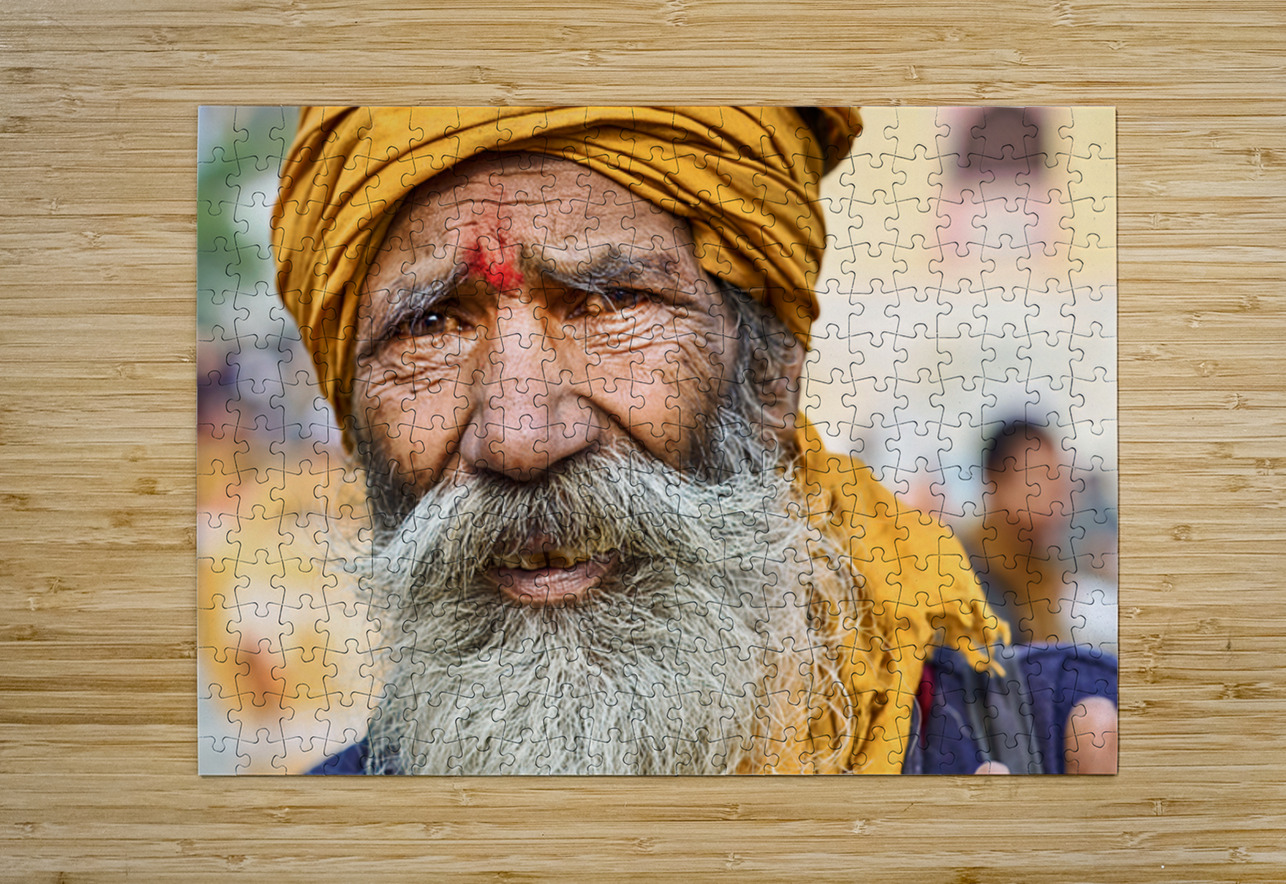 Portrait of a man in Orchha Madhya Pradesh India during the da Marco Brivio Puzzle printing