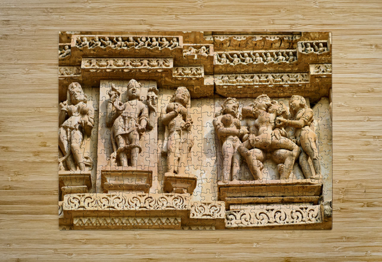 Sculptures of love at Khajuraho temples in Madhya Pradesh India Marco Brivio Puzzle printing