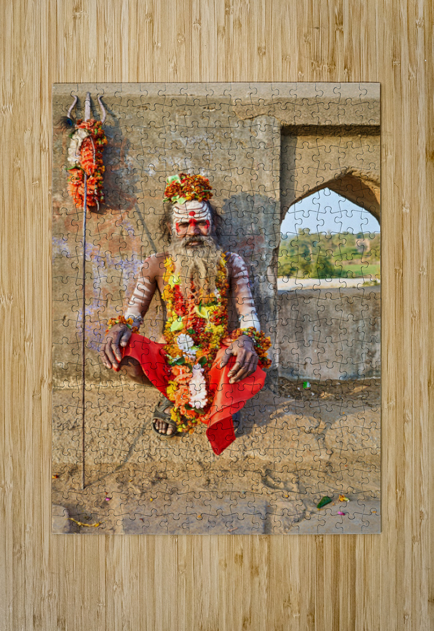 Portrait of a holy man sadhu in Orchha Madhya Pradesh India Marco Brivio Puzzle printing