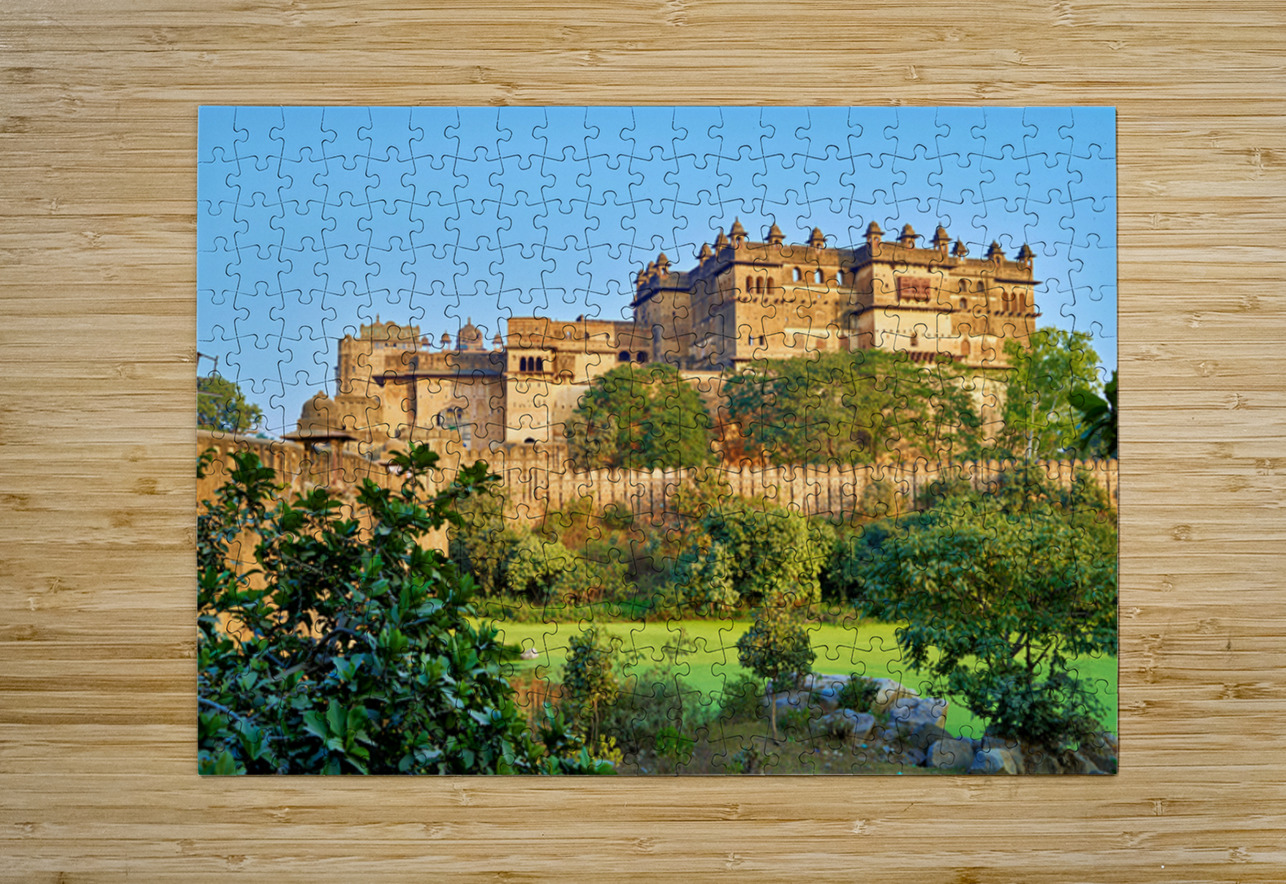 Explore the historic Fort Complex in Orchha Madhya Pradesh Ind Marco Brivio Puzzle printing