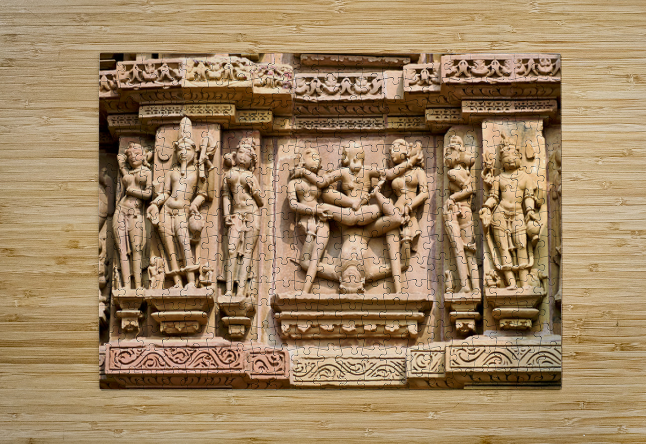 Hindu temples in Khajuraho display intricate erotic carvings Marco Brivio Puzzle printing