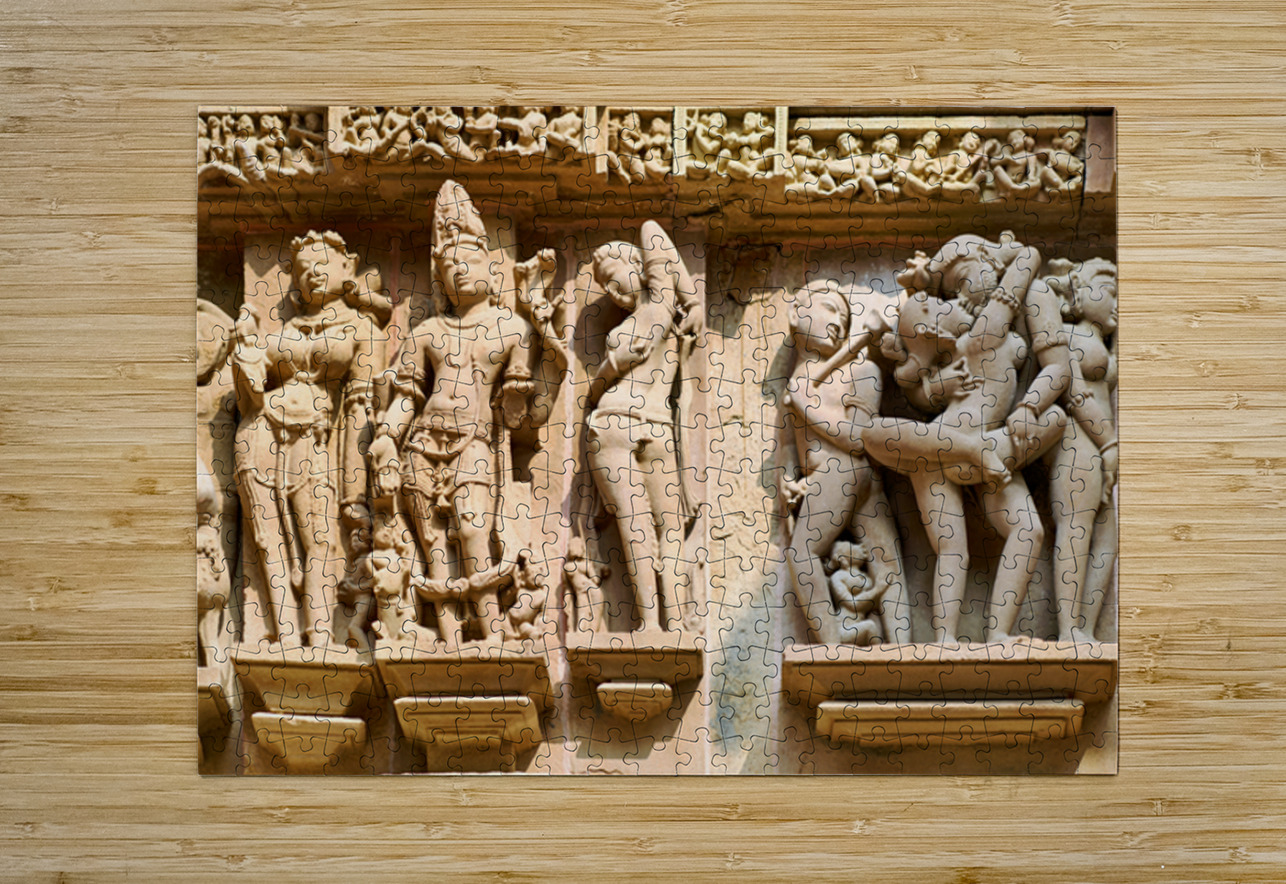 Hindu temples in Khajuraho display intricate carvings of life Marco Brivio Puzzle printing