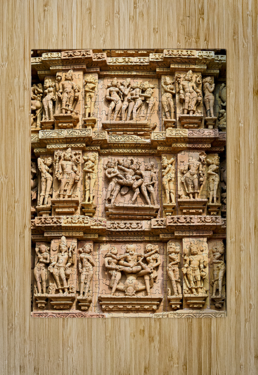 Hindu erotic temples in Khajuraho Madhya Pradesh showcase sculp Marco Brivio Puzzle printing