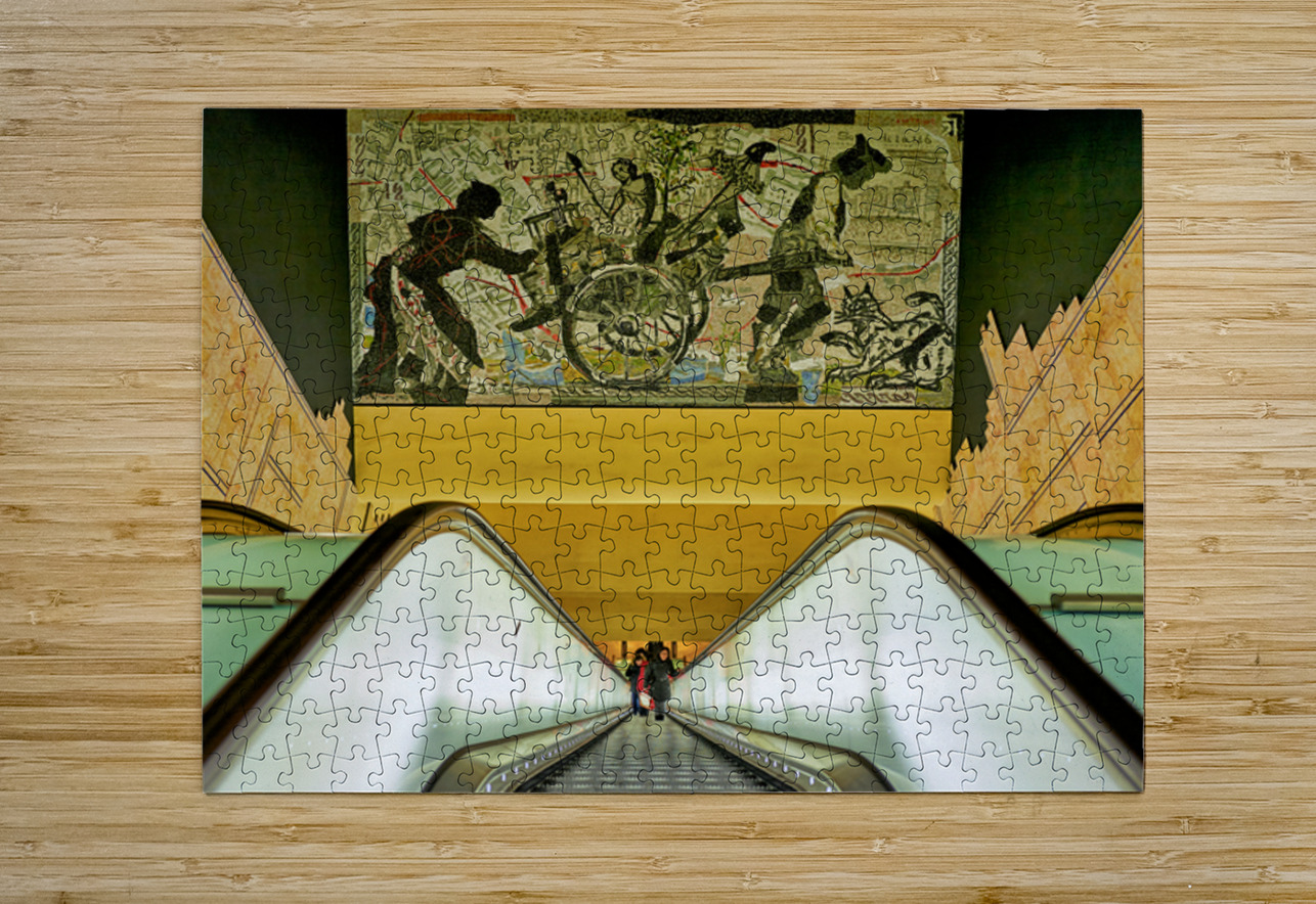 Toledo station view in Naples Metro with artwork above Marco Brivio Puzzle printing