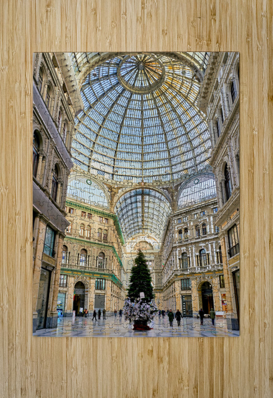 Visitors enjoy Galleria Umberto I in Naples for the holidays Marco Brivio Puzzle printing