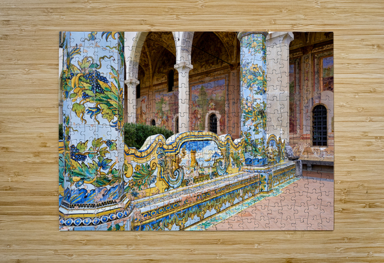 Cloister of the clarisses at santa chiara in naples campania ita Marco Brivio Puzzle printing