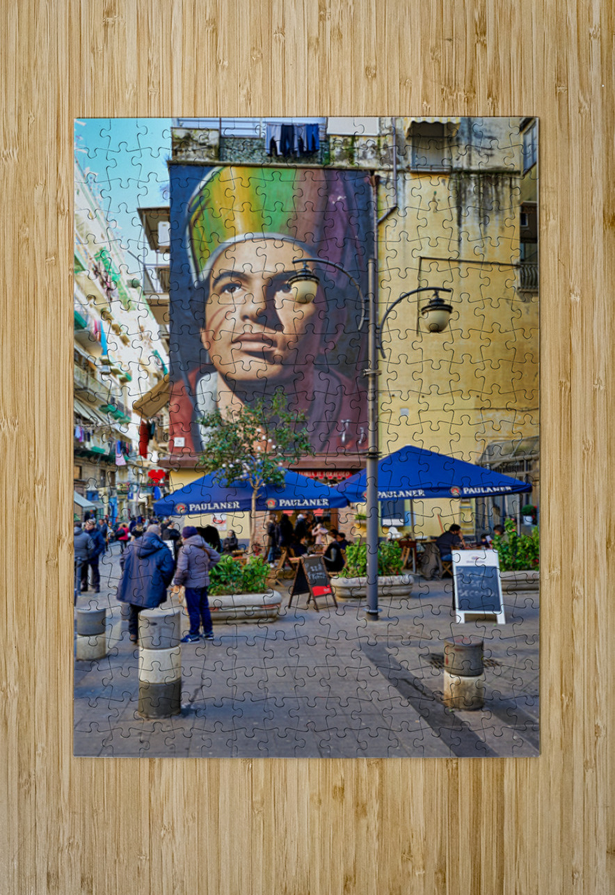 Mural of san gennaro by jorit in forcella naples Marco Brivio Puzzle printing