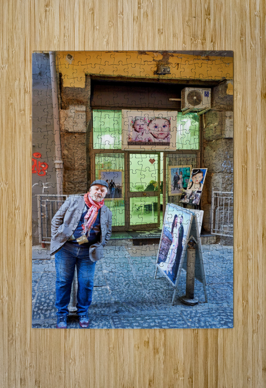 Domenico Caso stands in front of his workshop in Naples Campania Marco Brivio Puzzle printing