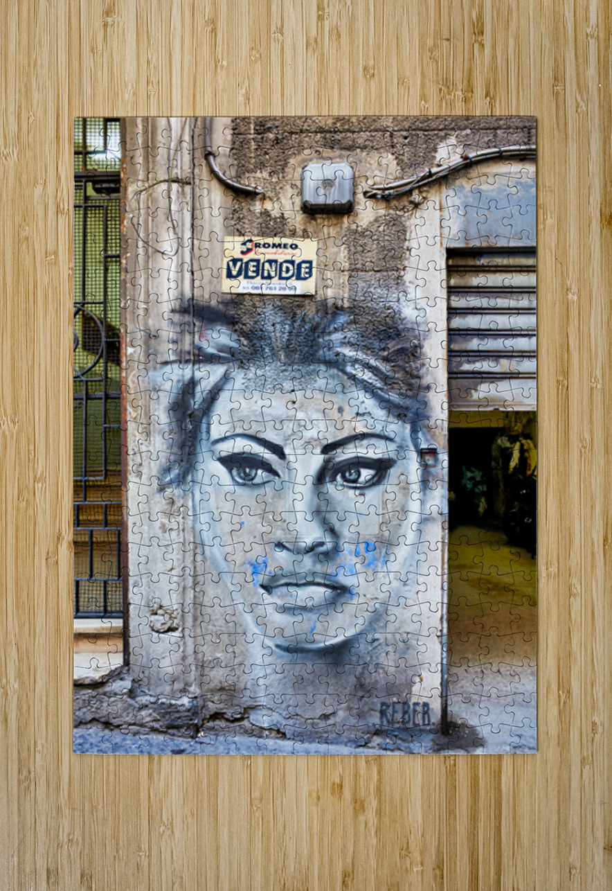 Graffiti of sofia loren in naples spanish quarters Marco Brivio Puzzle printing