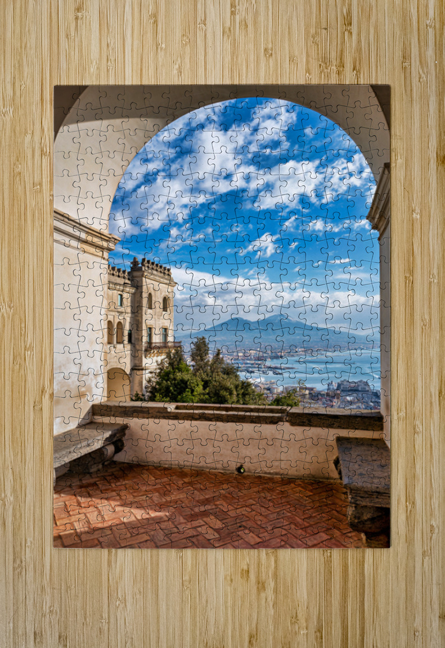 View of gulf of naples and mount vesuvius from historic location Marco Brivio Puzzle printing
