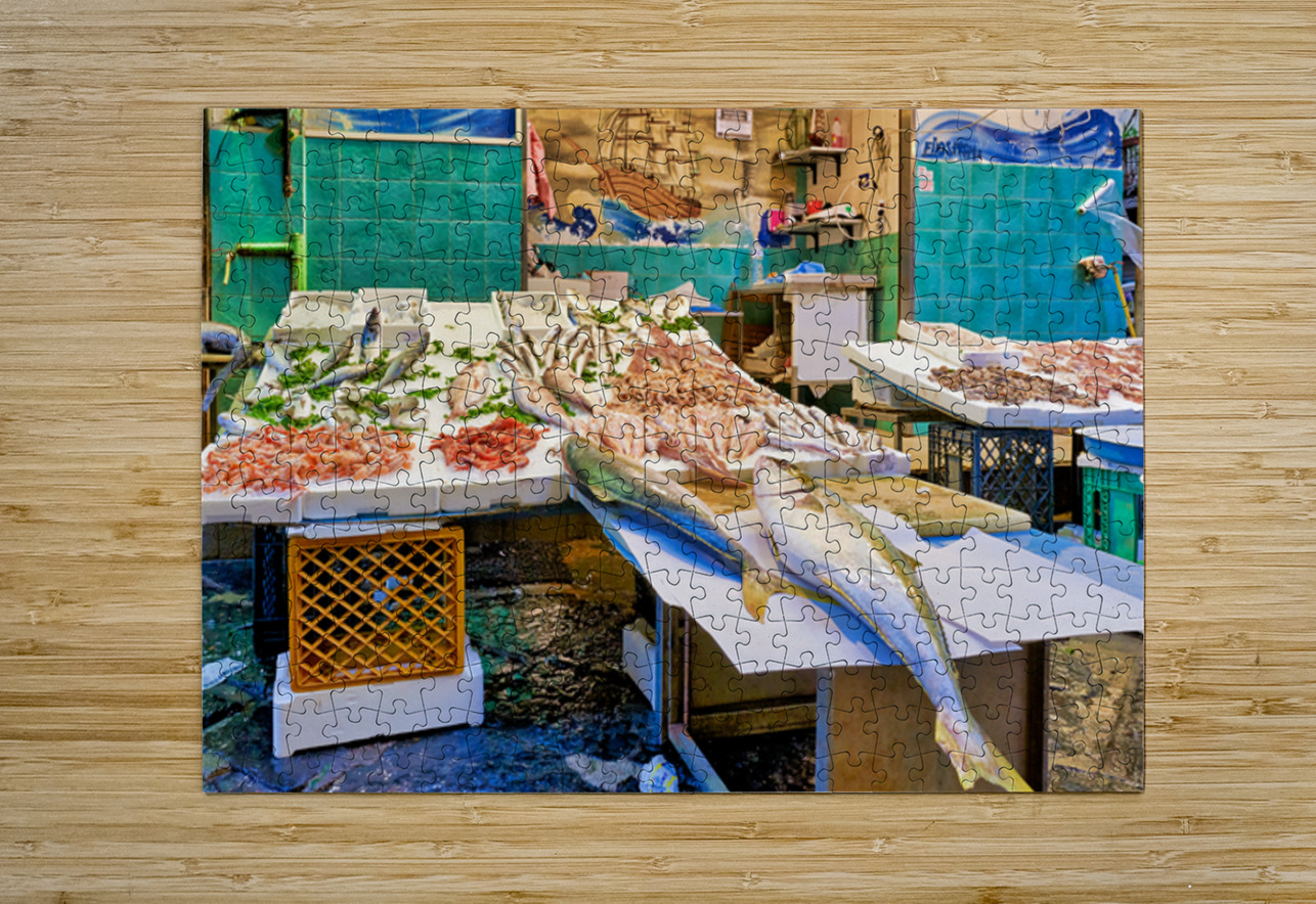Fishmongers market in Pignasecca quarter of Naples Campania Ita Marco Brivio Puzzle printing