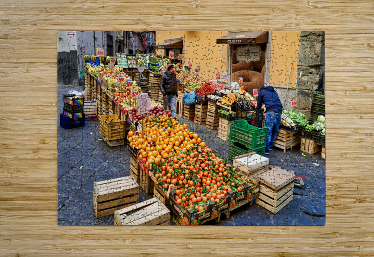 Greengrocer selling fruits and vegetables in Naples Campania Ita Marco Brivio Puzzle printing
