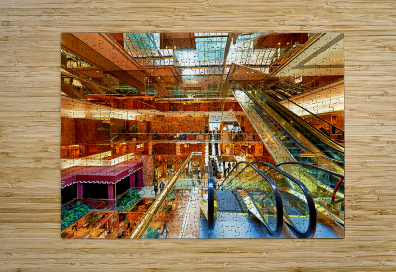 Visitors explore the Trump Tower atrium in Manhattan New York Marco Brivio Puzzle printing