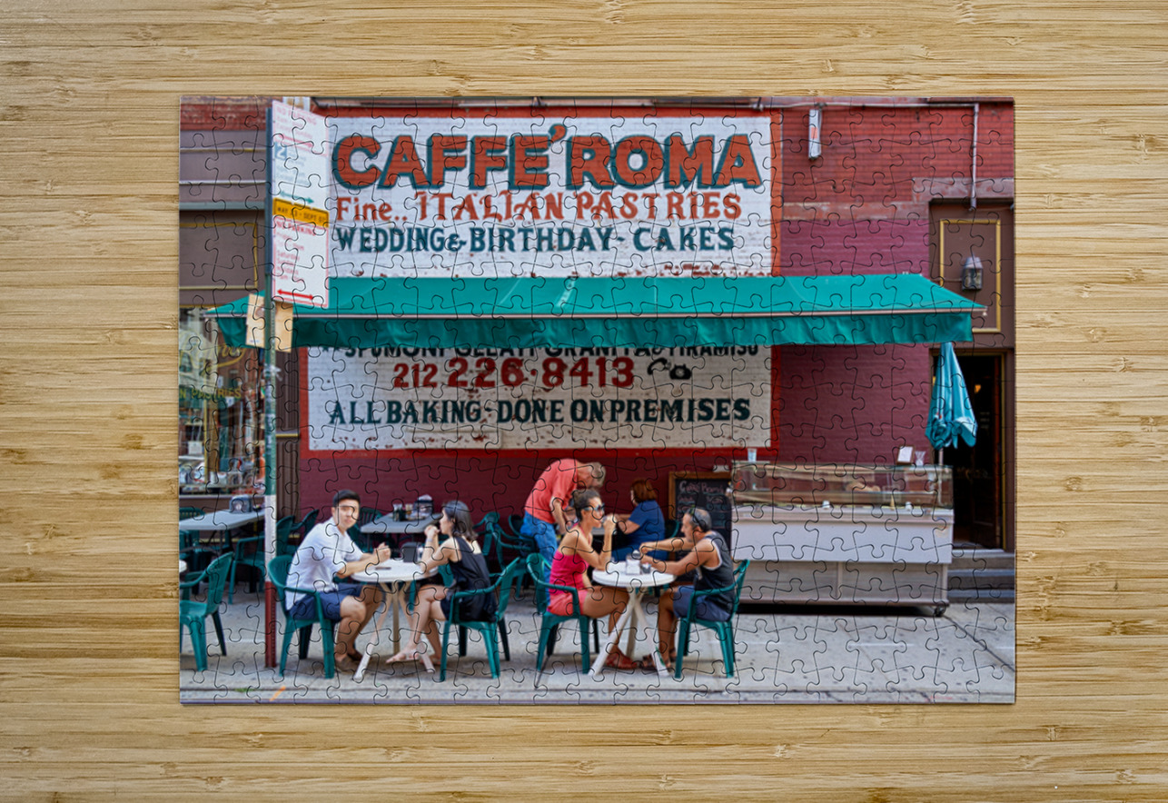 Visitors enjoy pastries at Caffe Roma in Little Italy New York Marco Brivio Puzzle printing