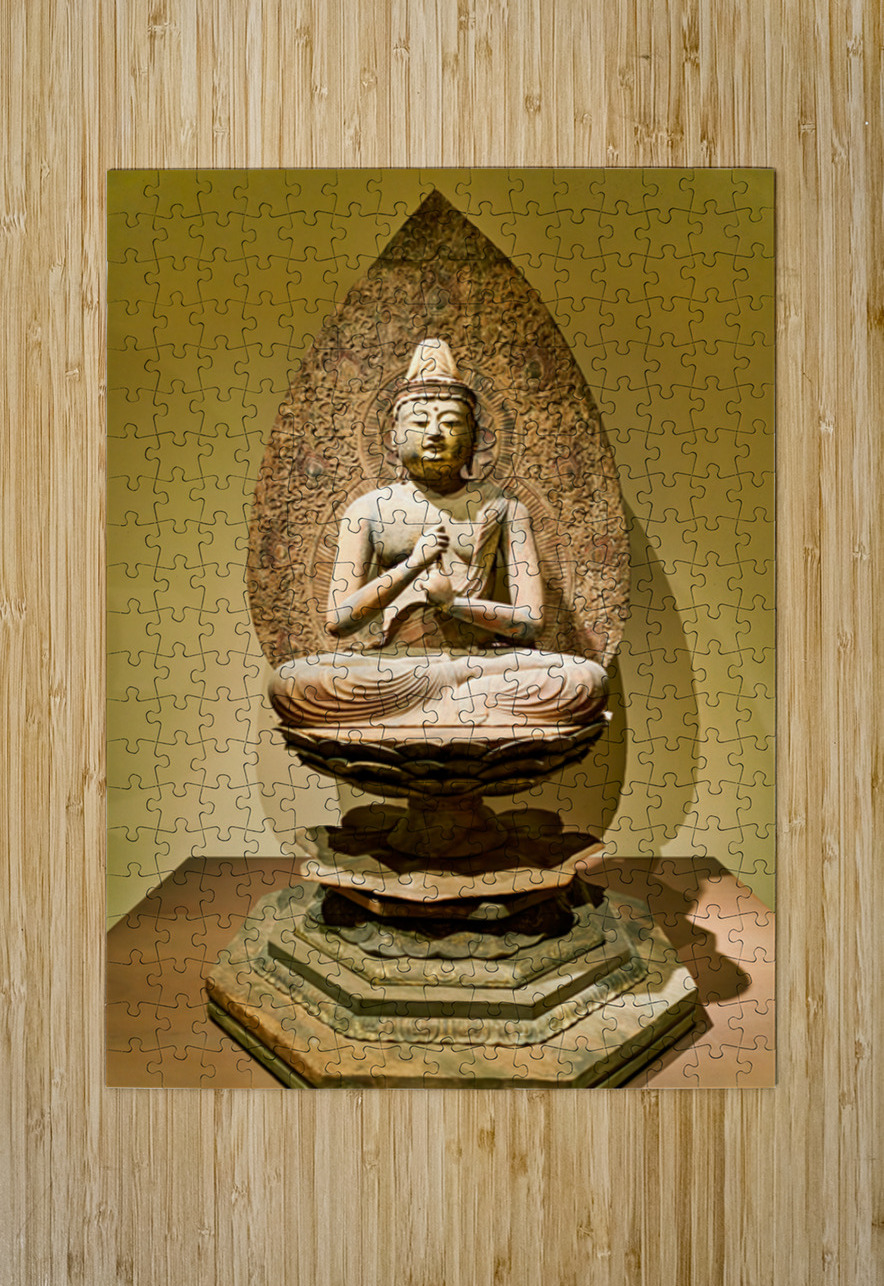 Sculpture of buddha in asian art gallery in metropolitan museum  Marco Brivio Puzzle printing