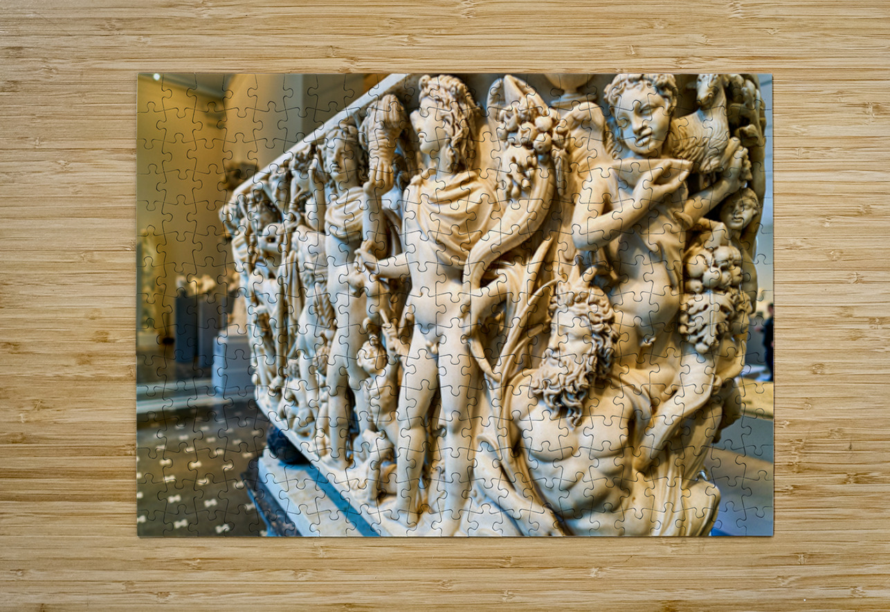 Sarcophagus display in the Greek and Roman Galleries of a museum Marco Brivio Puzzle printing