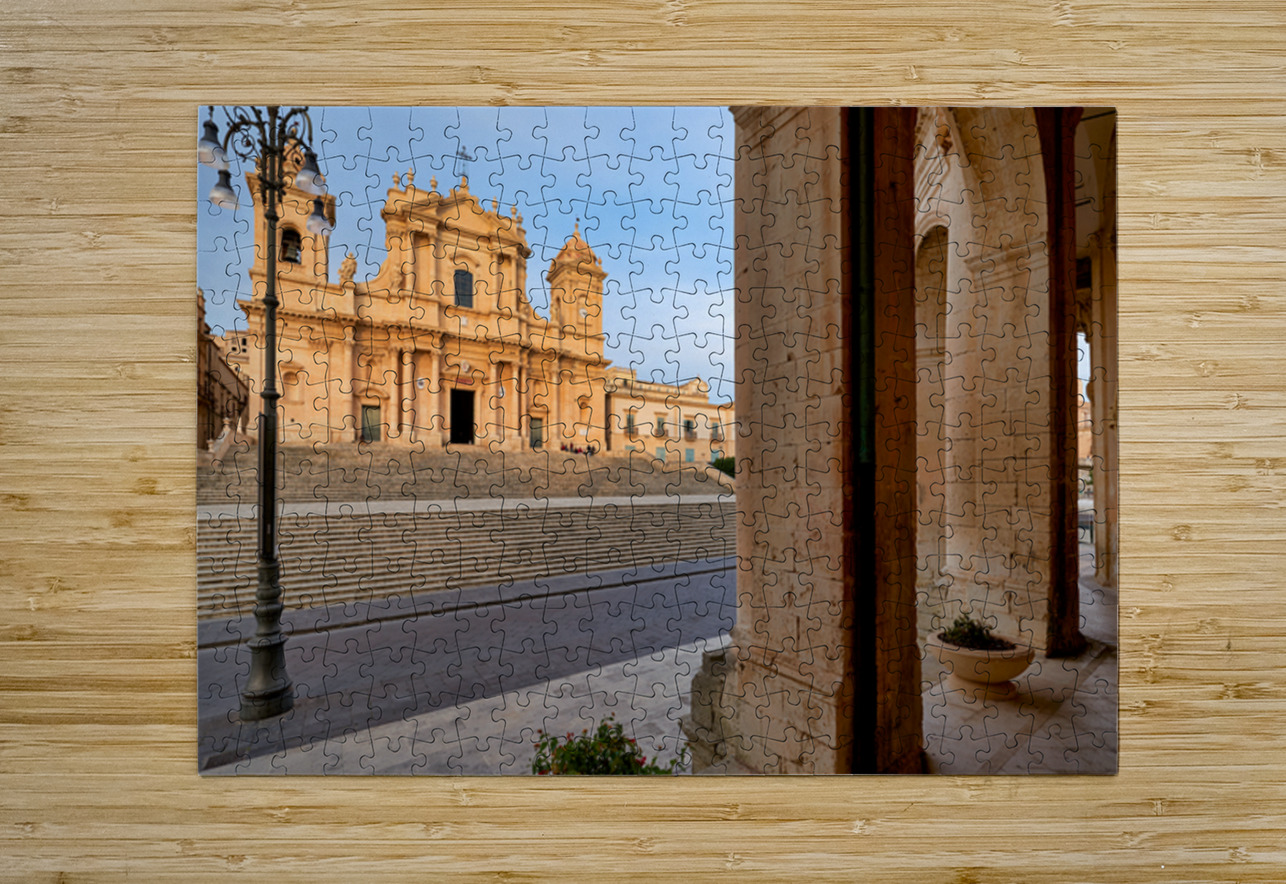 Noto Cathedral stands strong in Sicily under a bright sky Marco Brivio Puzzle printing