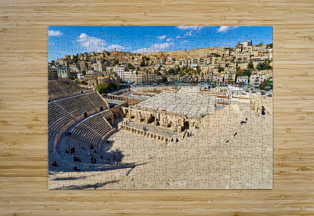 Visit the Roman Theater in Amman Jordan with a view of the city Marco Brivio Puzzle printing
