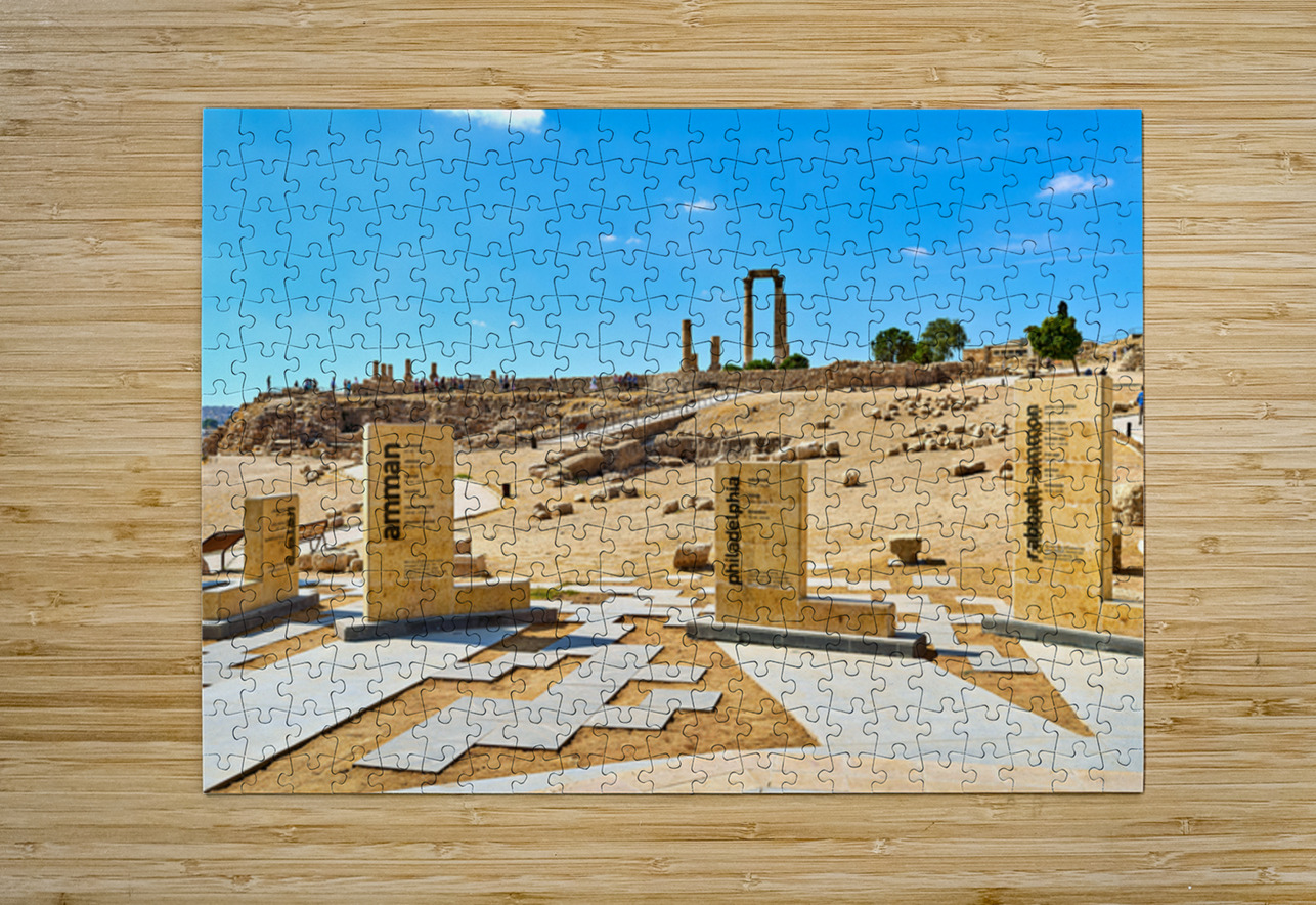 Exploring the Citadel in Amman Jordan during bright daylight Marco Brivio Puzzle printing