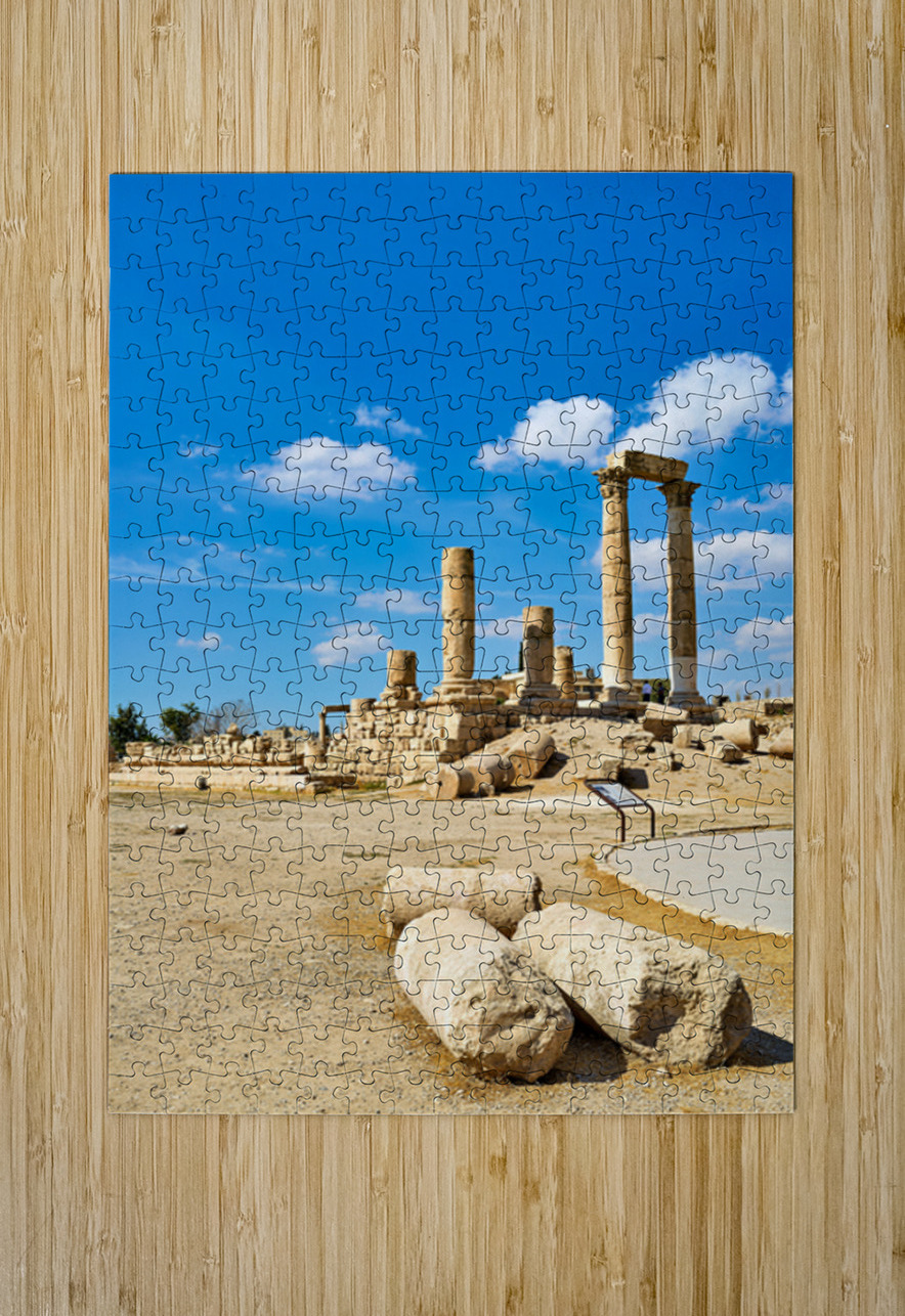 Ruins of the Citadel in Amman with pillars and cloudy sky Marco Brivio Puzzle printing