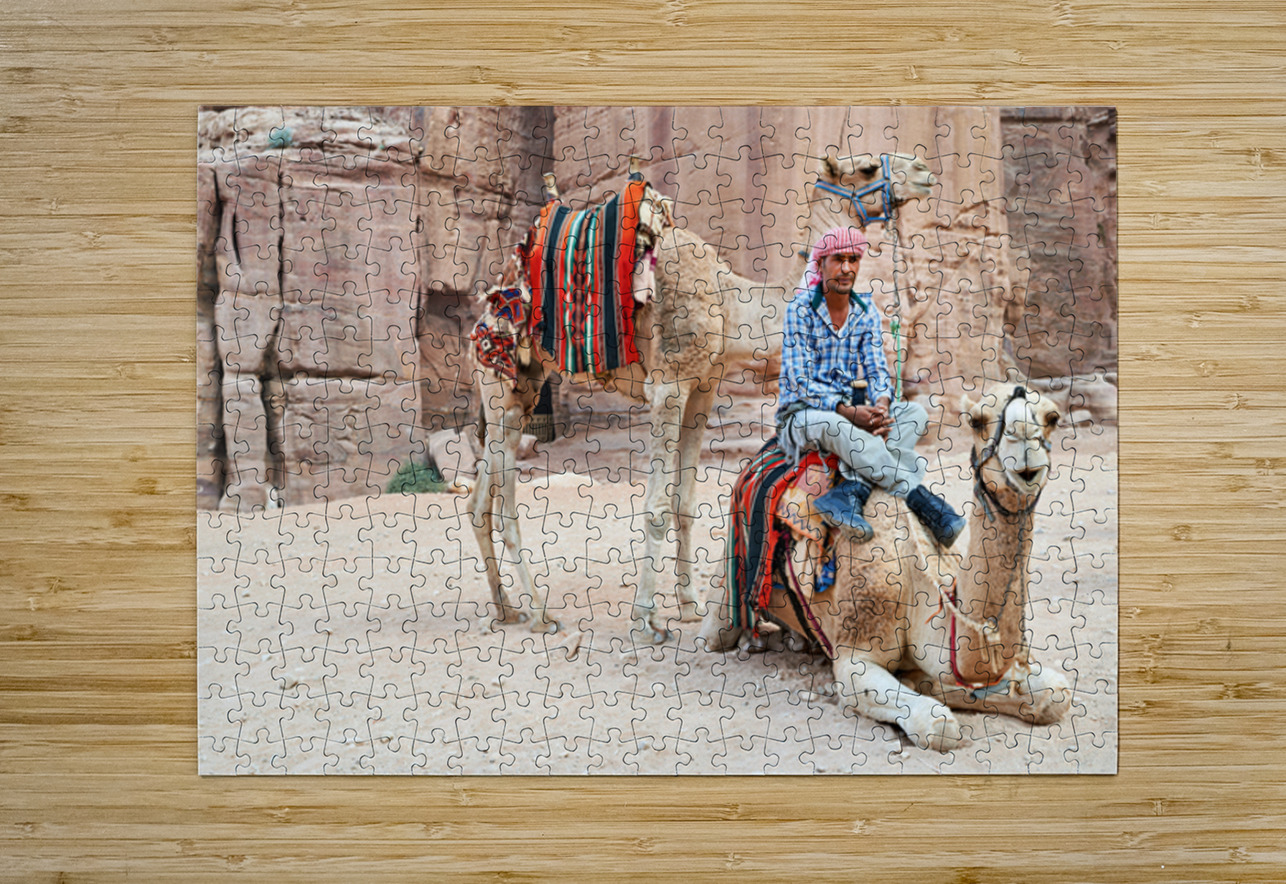 Camels wait for tourists at Petra archaeological site in Jordan Marco Brivio Puzzle printing