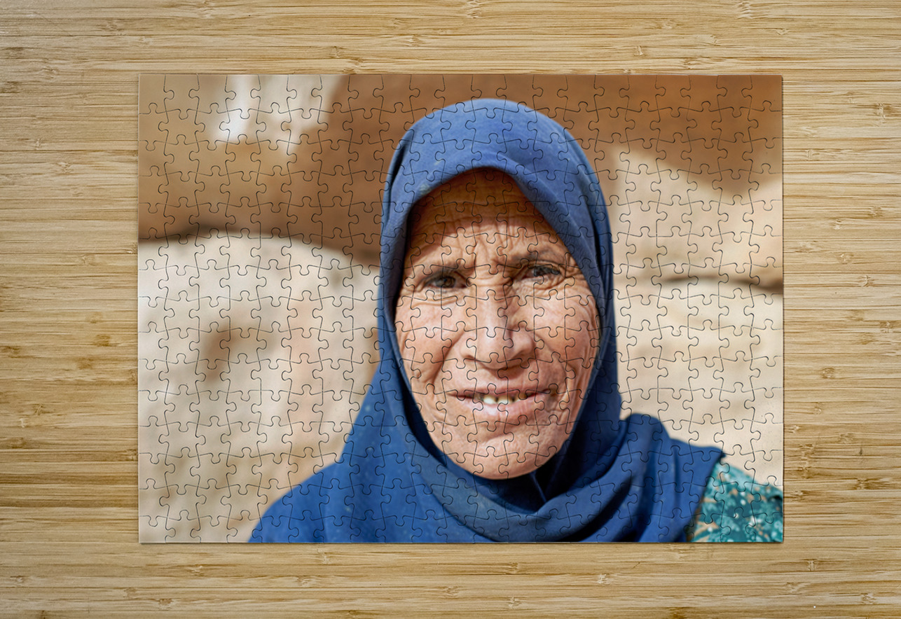 Portrait of an old woman at Little Petra in Jordan Marco Brivio Puzzle printing