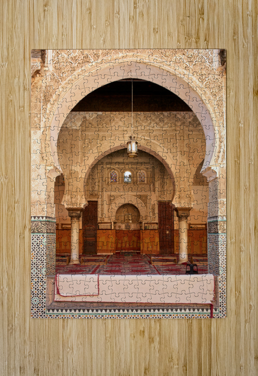 Visit Bou Inania Madrasa in Fez Morocco during the day Marco Brivio Puzzle printing
