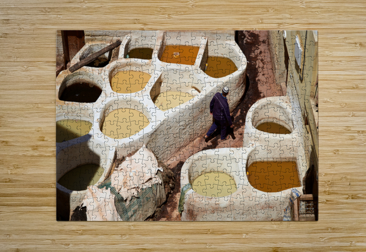 Tannery work at Sidi Moussa in Fez Morocco Marco Brivio Puzzle printing