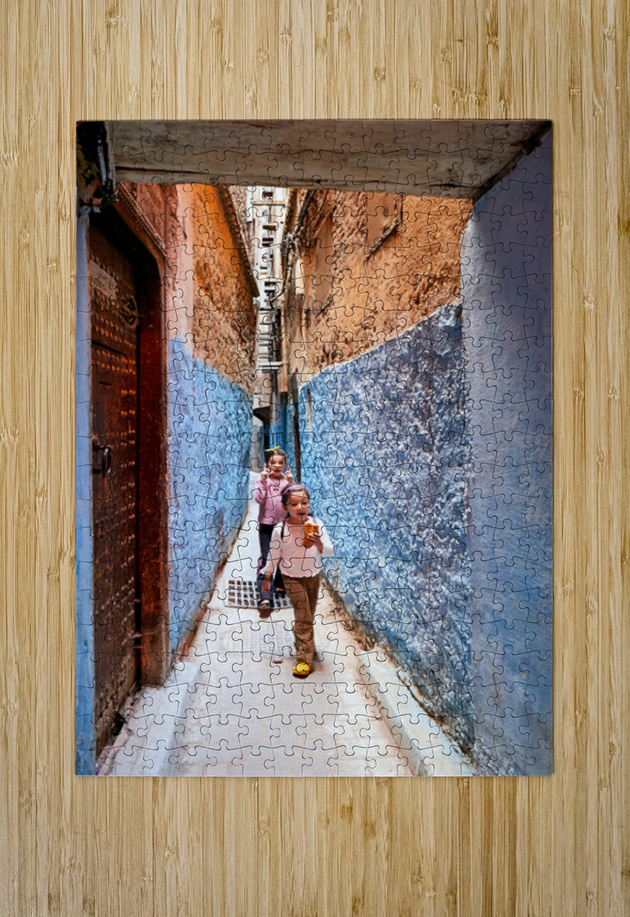 Children play in the alleys of the Medina in Fez Morocco Marco Brivio Puzzle printing