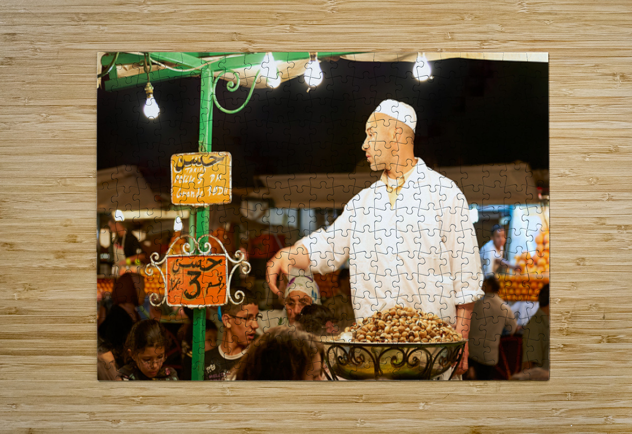 Snail dinner served at street vendors in Marrakech night market Marco Brivio Puzzle printing