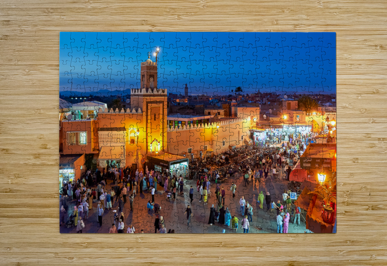 Sunset at Djema el Fna square in Marrakesh Morocco Marco Brivio Puzzle printing
