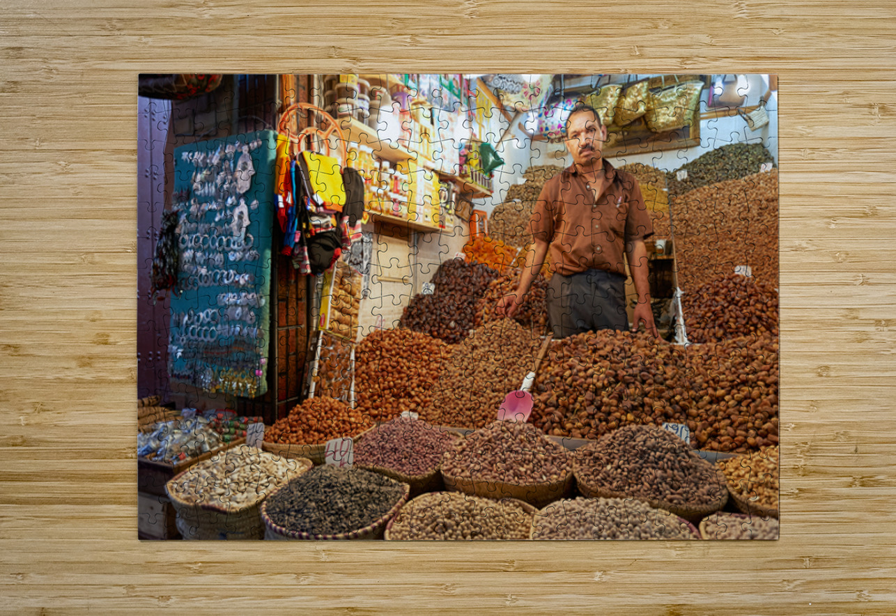 Dried fruit sale in souk of Marrakesh Morocco during daytime Marco Brivio Puzzle printing