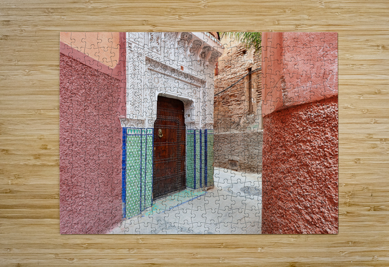 Narrow alleys in Marrakeshs Medina show traditional architectur Marco Brivio Puzzle printing