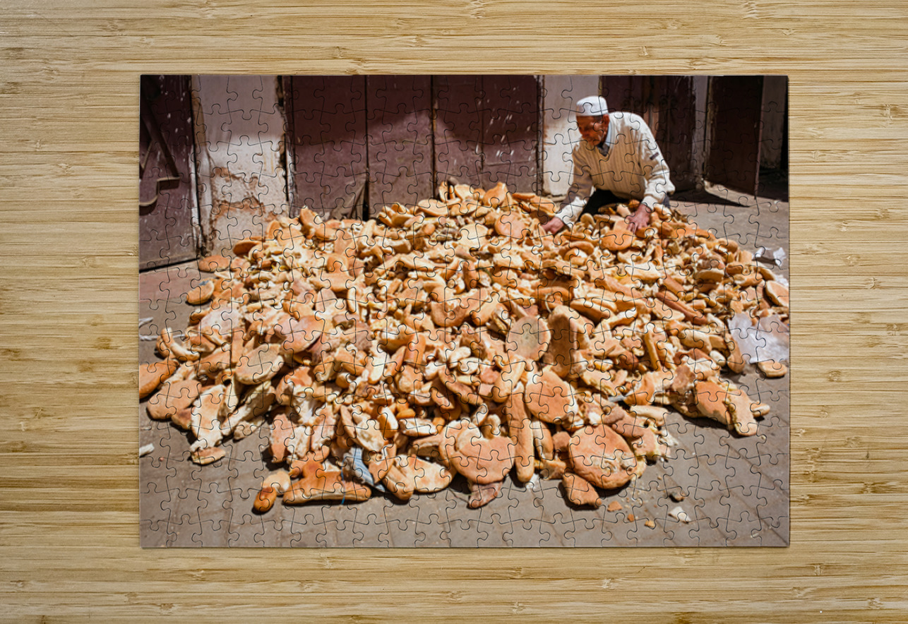 Collecting bread in Meknes Morocco during the day Marco Brivio Puzzle printing