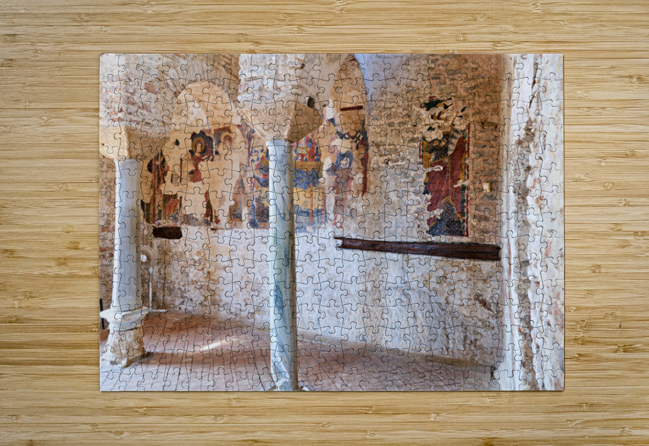 Frescoes on walls of Cattolica di Stilo church in Calabria Italy Marco Brivio Puzzle printing