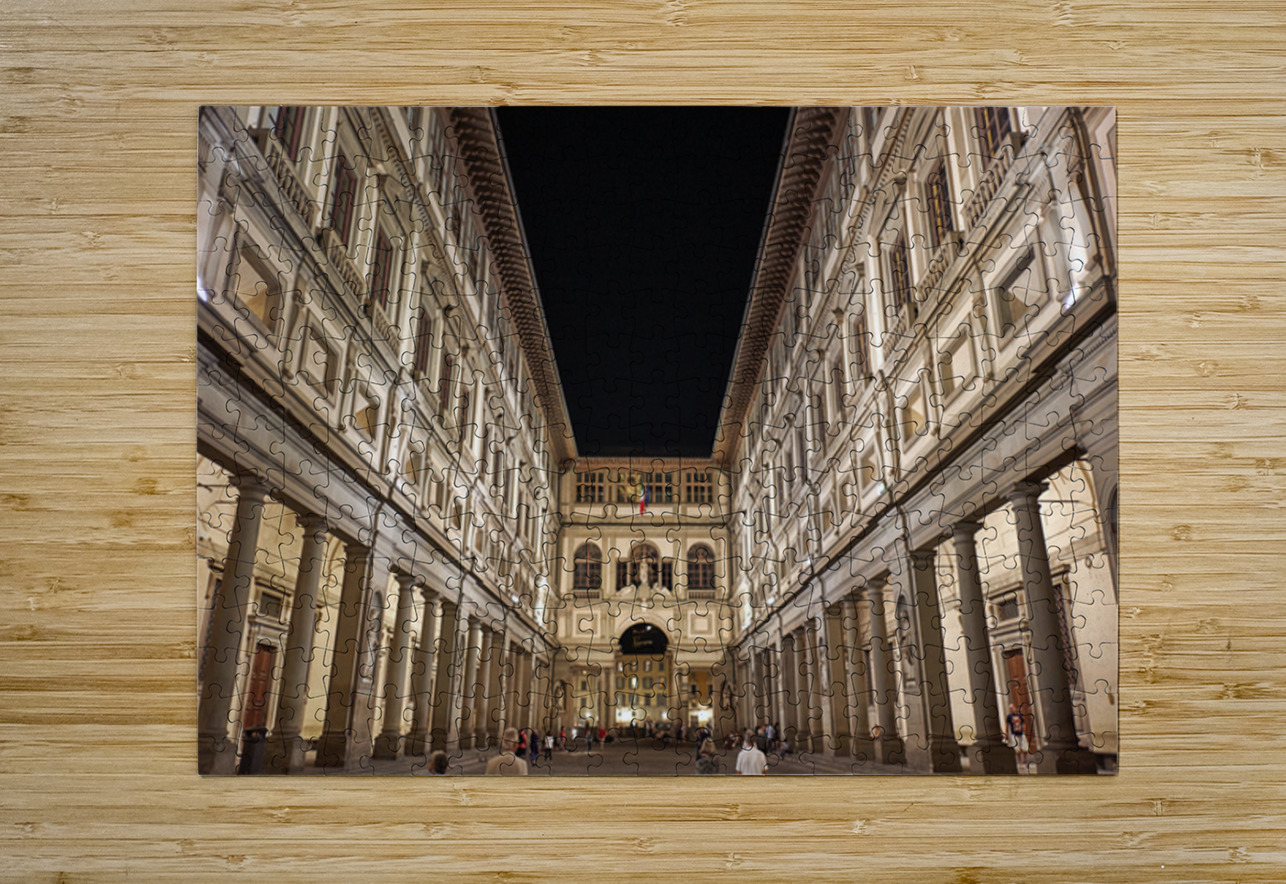 Museum visit at night at Museo degli Uffizi in Florence Italy Marco Brivio Puzzle printing