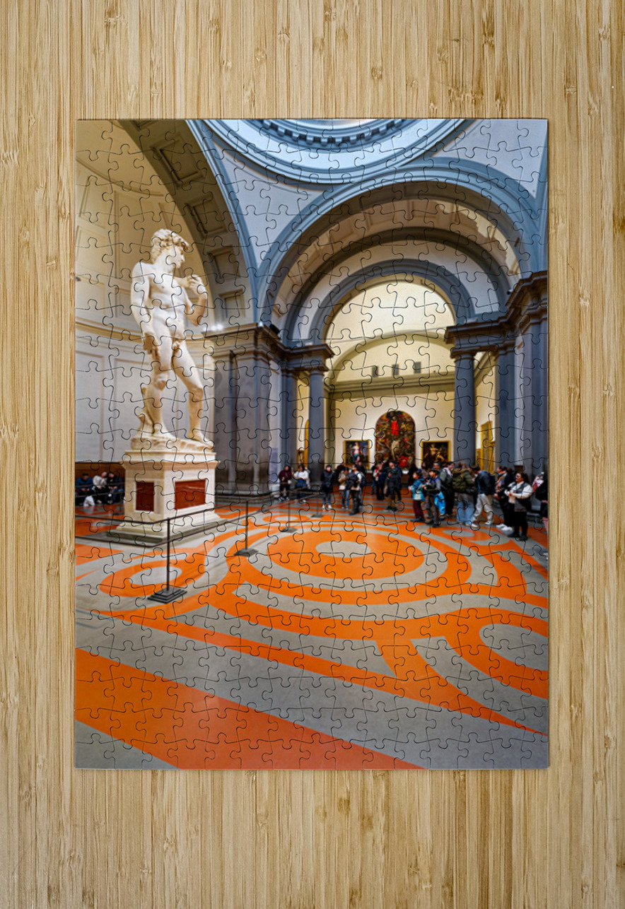 View inside Gallery of the Academy with Michelangelo David in Fl Marco Brivio Puzzle printing