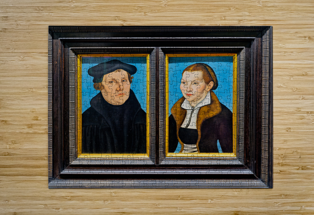 Portrait of martin luther and caterina bora in uffizi gallery Marco Brivio Puzzle printing
