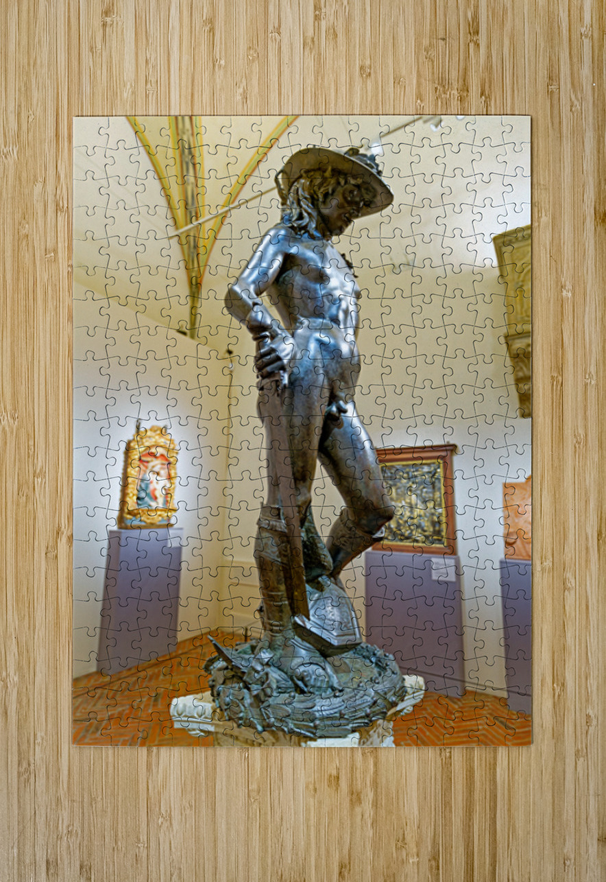Bronze David stands in Museo Nazionale del Bargello in Florence Marco Brivio Puzzle printing