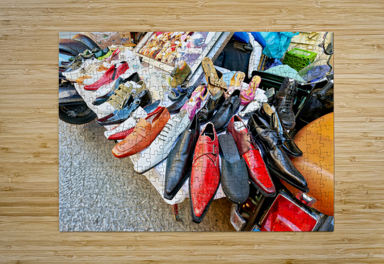 Footwear display at Ballaro street market in Palermo Sicily Marco Brivio Puzzle printing