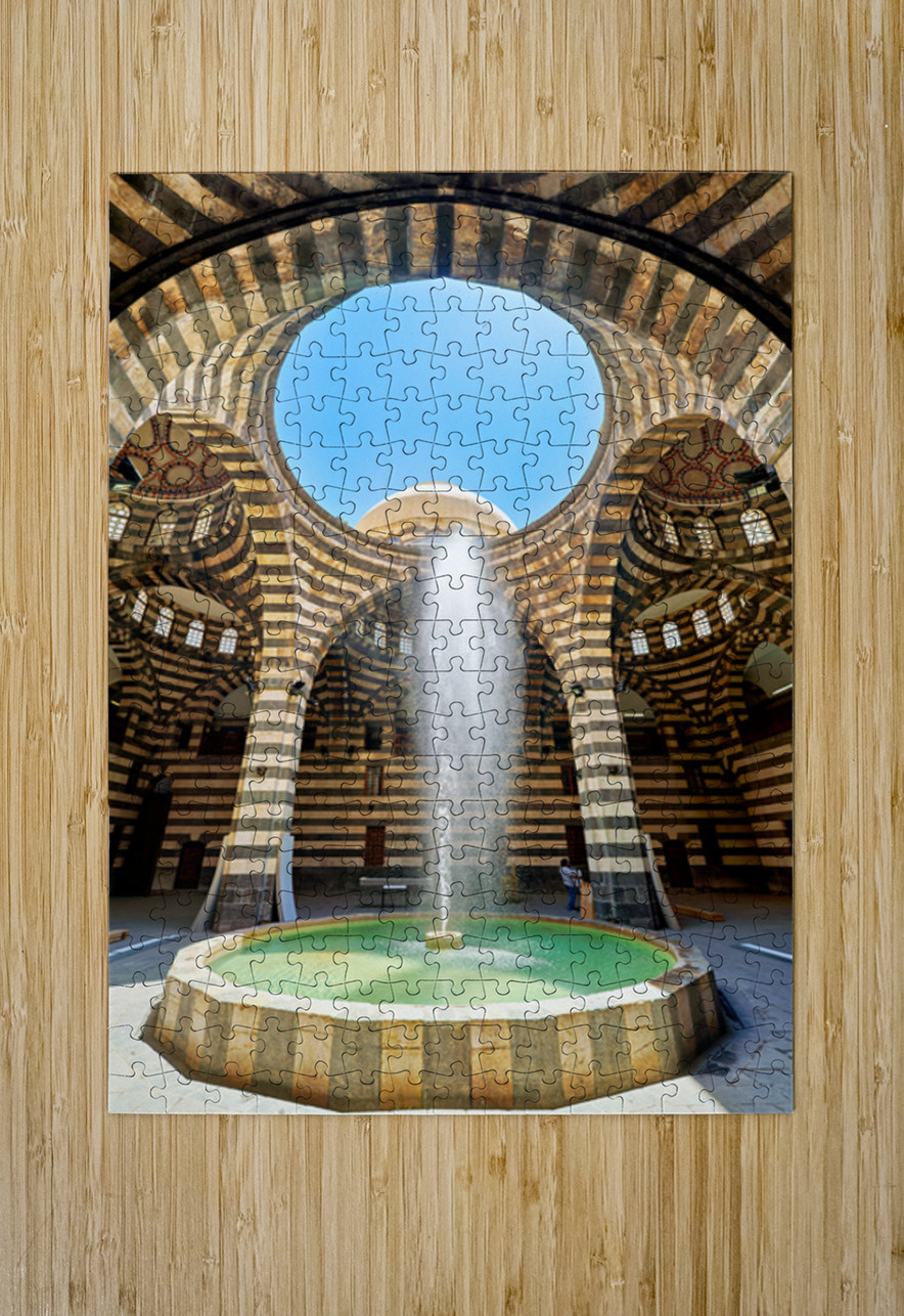 Visitors explore Khan Asad Pasha Caravanserai in Damascus Syri Marco Brivio Puzzle printing