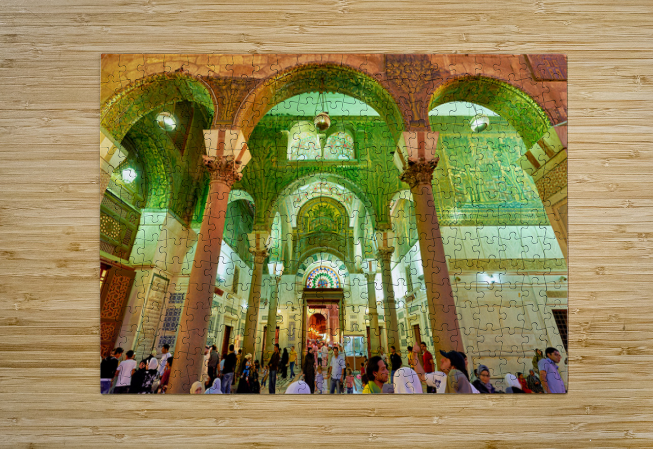 Exploring the Umayyad Mosque in Damascus during evening hours Marco Brivio Puzzle printing