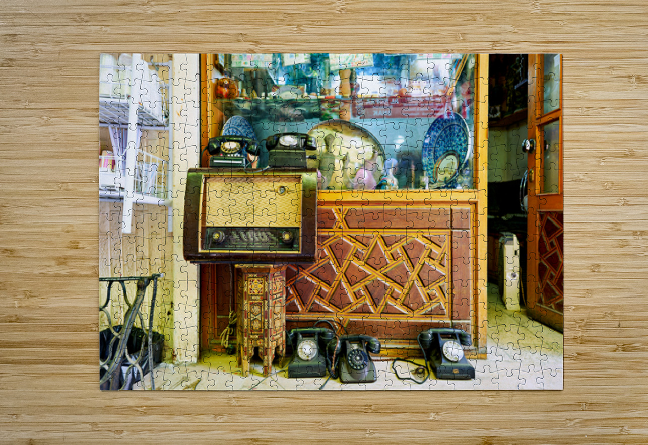 Second hand shop displays vintage items in Damascus Syria Marco Brivio Puzzle printing