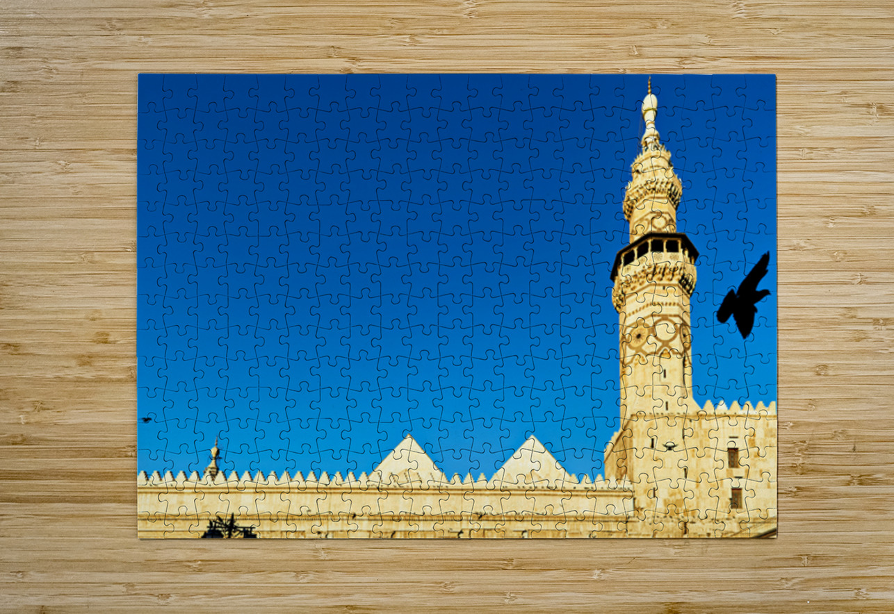 Mosque tower in Damascus against clear blue sky Marco Brivio Puzzle printing