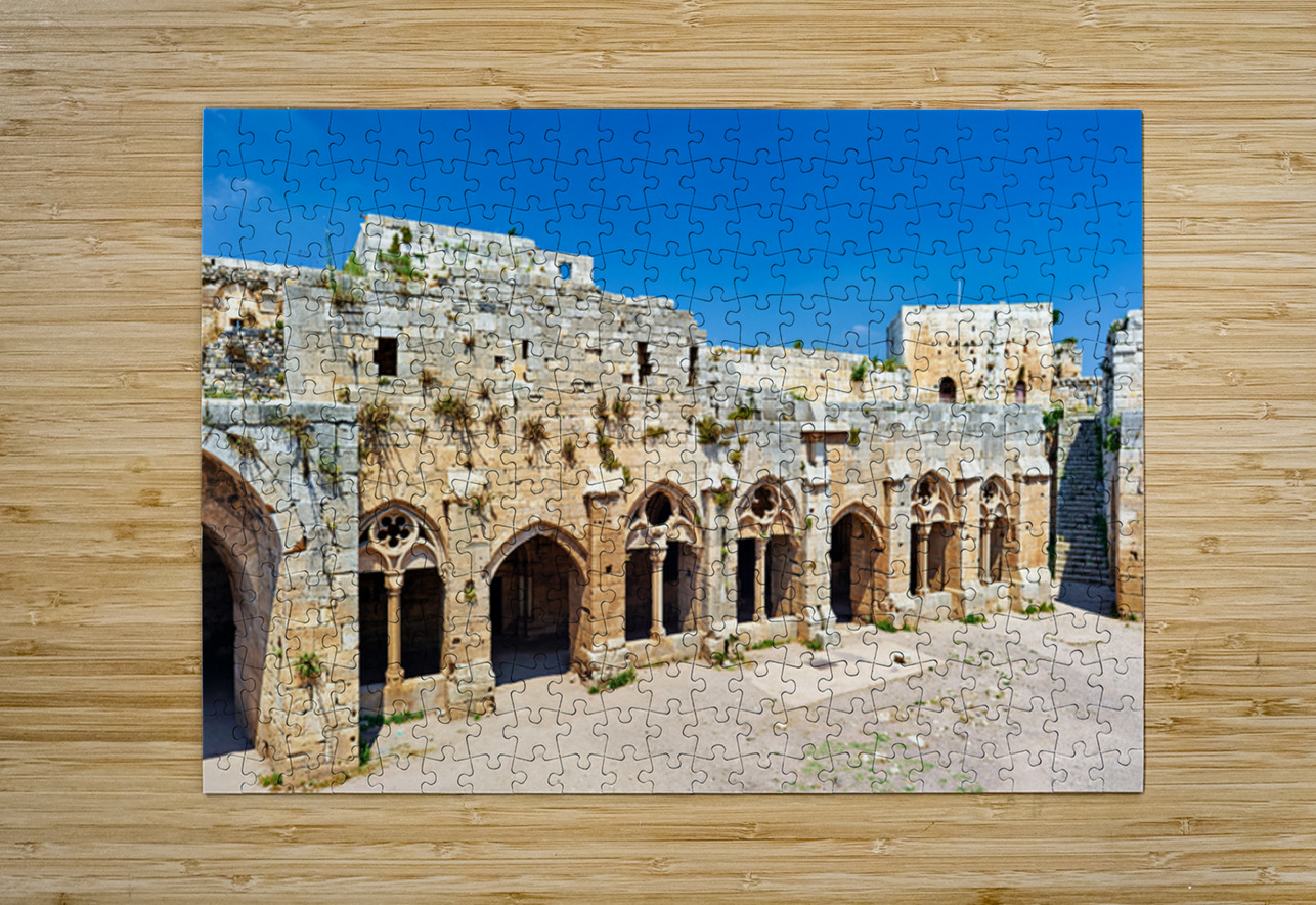 Exploring Krak des Chevaliers in Syria a historic crusader cast Marco Brivio Puzzle printing