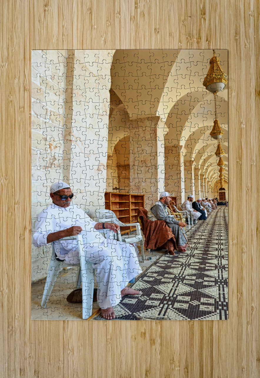 Sitting and waiting at a mosque in Aleppo Syria Marco Brivio Puzzle printing