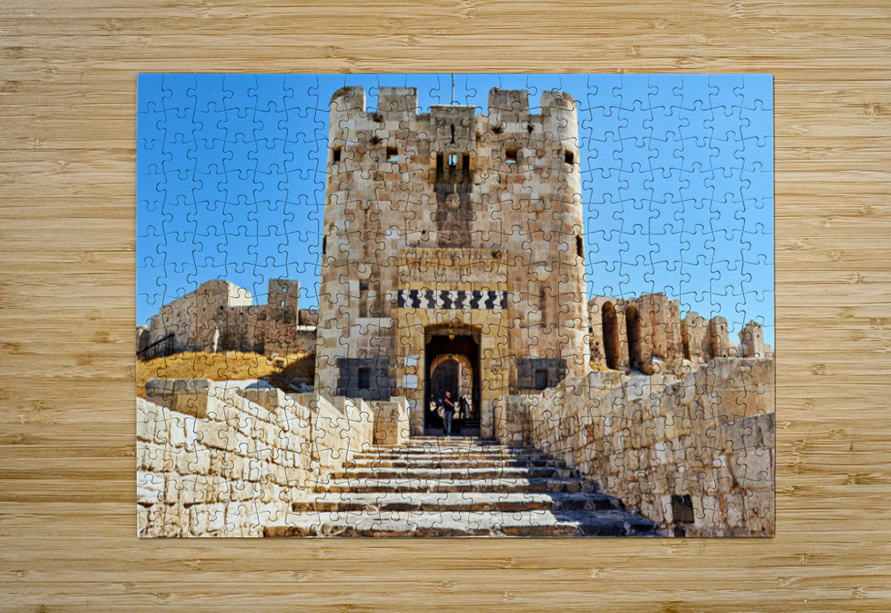 Visiting the citadel in Aleppo Syria on a clear day Marco Brivio Puzzle printing