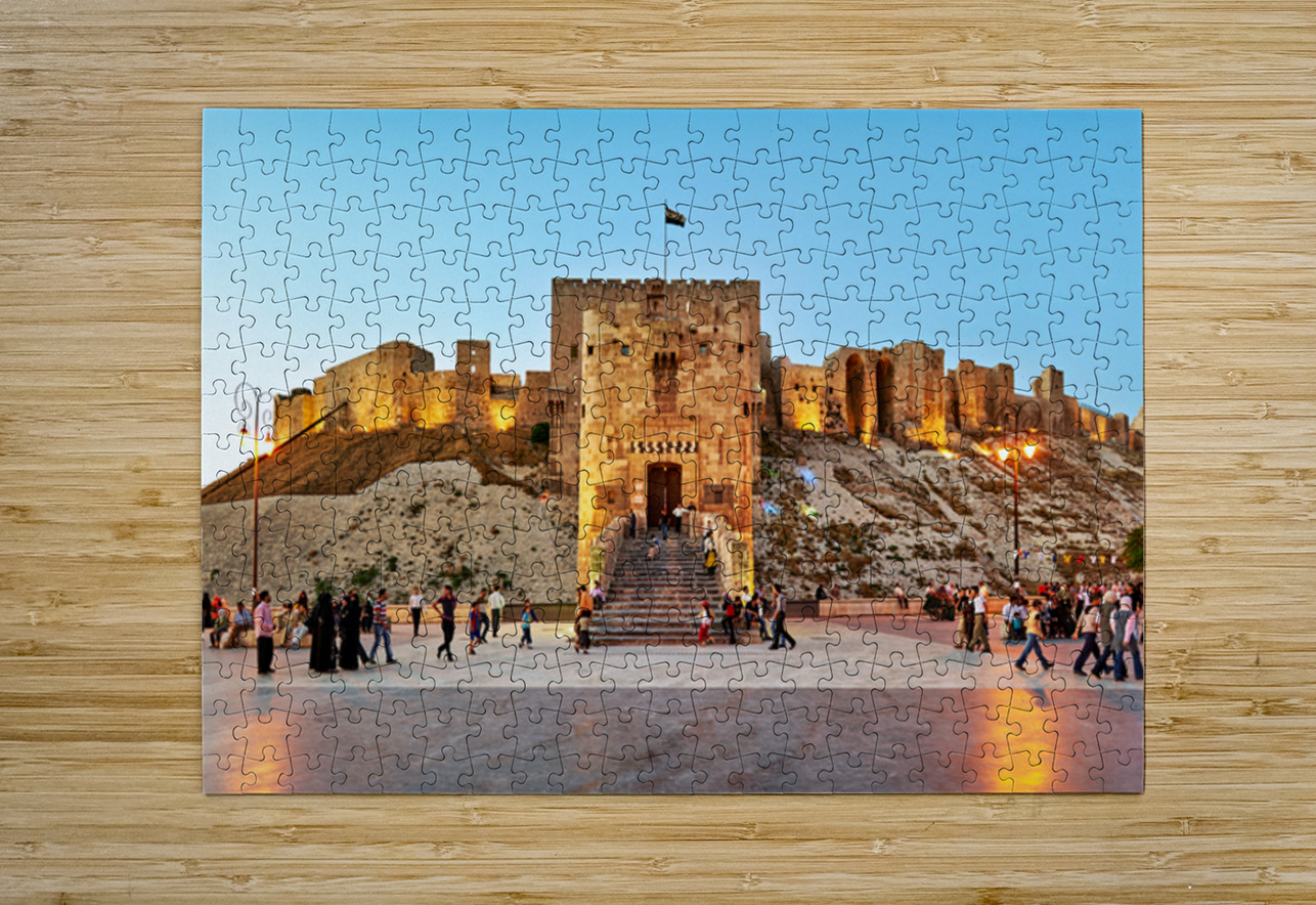 Exploring the citadel of Aleppo during dusk in Syria Marco Brivio Puzzle printing